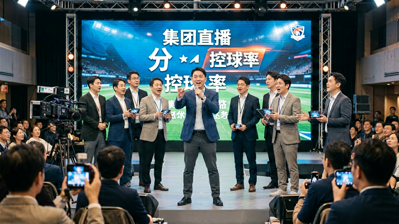 k1集团直播画面、比分弹窗、控球率图表等场景展示
